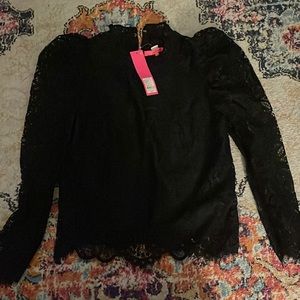 Lilly Pulitzer lace black top